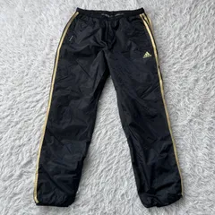 状態良 adidas アディダス ナイロンパンツ ロゴ刺繍 Lサイズ 裏フリース シャカシャカ ウインドブレーカー 古着 891219