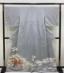 新品未使用　袷着物　色留袖　比翼　落款　金コマ刺繍　染紋　R393