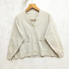 AMERICAN HOLIC アメリカンホリック カーディガン ニット Vネック ワイドシルエット ライトグレー Lサイズ ◎、〇◇