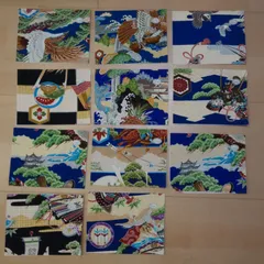 昭和レトロ　メリンス和柄ハギレ 11枚セット　見本帳剥がし・まとめ売り  F