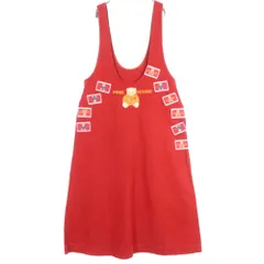 ピンクハウス★クマちゃん刺しゅうジャンパースカート ウエストリボン付 赤系 z17818