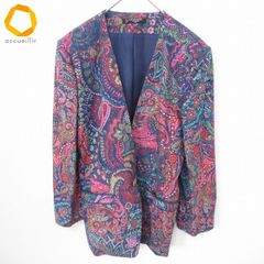 未使用級 大きいサイズ 42 レオナール カンカン ノーカラー ジャケット