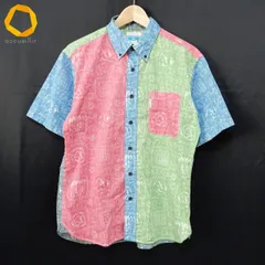 #snc コロンビア Columbia 半袖シャツ M マルチ ボタンダウン ペイズリー 切替 メンズ [985204]