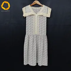 #snc ロイスクレヨン LoisCRAYON ワンピース M ピンク系 ベージュ レース シースルー ノースリーブ バラ柄 リボン レディース [989977]