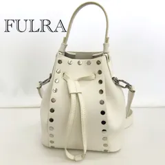 FURLA ミアステラ 2WAY ハンドバッグ ショルダーバッグ スタッズ ポシェット 巾着  ホワイト レディース 鞄