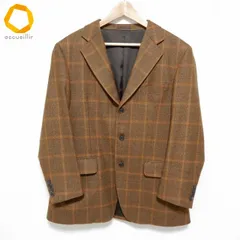 #wnc バーバリー BURBERRY シングルジャケット 茶系 チェック S3B 段返り メンズ [990561]