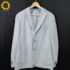 #snc パルジレリ PALZILERI シングルジャケット 50 青系 白 S3B 段返り 薄手 ヘリンボーン シルク混 麻混 イタリア製 メンズ [991307]