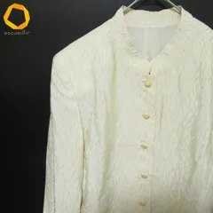 レリアン Leilian ジャケット ノーカラー デザインボタン 総柄 レディース [a995485]