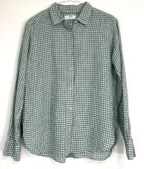 ユニクロ リネン チェック シャツ m (レディース)