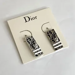 【中古品】Christian Dior トロッター プレート ピアス No.2 ブラック クリスチャンディオール アクセサリー GT
