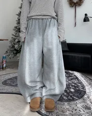 バルーン スリット フリース ワイド ビッグMEGA バンディング パンツ (トレーナー fw ユニセックス 起毛)