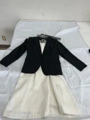 ウォッシャブル セレモニースーツ レディース ジャケット ワンピース 2点セット セレモニー フォーマル 洗える ツイード 体型カバー 白黒 df0028n