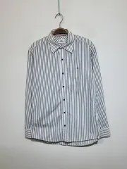 (M) ラコステ シャツ ストライプシャツ 基本ロゴ カジュアル