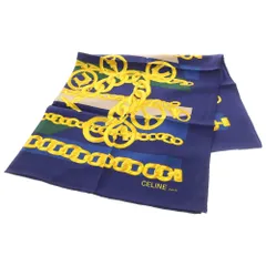 CELINE (セリーヌ) スカーフ ネイビー系 シルク ジュエリーモチーフ ヴィンテージ