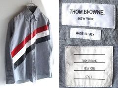 15【美品】トムブラウン 4barボタンダウンシャツ トリコロール