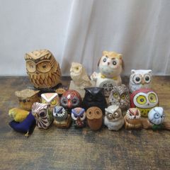 御影石ほか 置物［ふくろう　フクロウ　梟　福郎］7点まとめて　石彫刻 御影石ほか 置物［ふくろう フクロウ 梟 福郎］7点まとめて 石彫刻