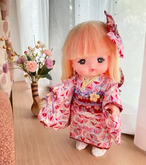 メルちゃんの着物セット*麻の葉柄