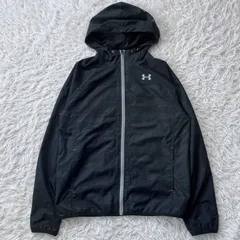 美品 アンダーアーマー UNDER ARMOUR ジャケット ウインドブレーカー パーカー ブラック 古着 891135