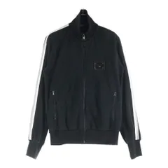 DOLCE & GABBANA (ドルチェアンドガッバーナ) メタルロゴプレート サイドライン フリース ジップアップ トラックジャケット ブラック GQH70G/G7S33のサムネイル
