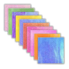 I'm so happy 折り紙 キラキラ ホイルカラー オーロラ 大判 ホログラム 千羽鶴 おりがみ ラッピング 50枚（オーロラカラー/25cm） 