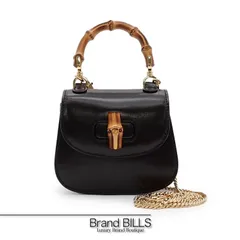 未使用品 ※訳アリ GUCCI グッチ バンブー 1947 ミニバッグ ショルダーバッグ 760246 チェーン レザー バンブー ブラック ゴールド金具