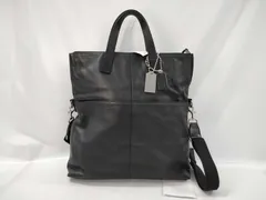 COACH コーチ トートバッグ トンプソン クロスボディー フォルドオーバー トート 70493 ブラック レザー メンズ 2WAY ショルダーバッグ