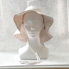UNIQLO ユニクロ 帽子 ワイドブリムハット アジャスタブル UVカット あごひも付き ベージュ 55-58cm ◎、□〇