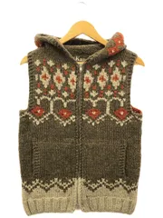 KANATA (カナタ) フードカウチンニットベスト ブラウン フリーサイズ