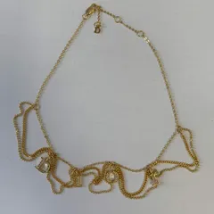 Christian Dior クリスチャンディオール　ネックレス　ゴールドカラー　ラインストーン