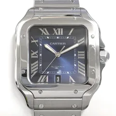 カルティエ Cartier 腕時計 サントス LM WSSA0030 デイト 夜光針 ローマンインデックス スクエア サンレイ ブルー文字盤 SS 自動巻き 【中古】のサムネイル