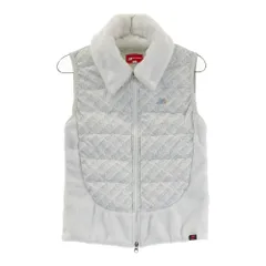 サイズ：0 NEW BALANCE GOLF ニューバランス  ボア切替 ネック付 中綿ベスト ロゴ総柄 ホワイト系 [240101624568] ゴルフウェア レディース ストスト