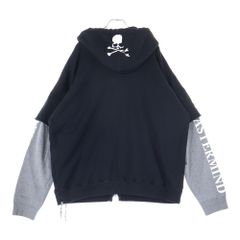 mastermind JAPAN (マスターマインドジャパン) オーバーサイズレイヤードサーマルジップアップパーカー MW18S01-SW055 ブラック