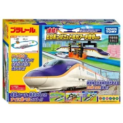 【中古】おもちゃ プラレール 連結!E8系つばさ＆トミカアーチ踏切セット