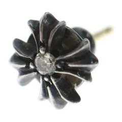 CHROME HEARTS (クロムハーツ) No2 CH PLS DIA CHプラス 1ダイヤ スタッドピアス シルバー BCA388