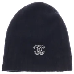 CHANEL (シャネル) ココマーク カシミヤ ニット帽 ビーニー ブラック