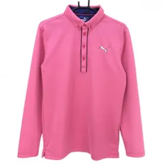 プーマ 長袖ポロシャツ ピンク×白 ピンドット  メンズ XL ゴルフウェア PUMA
