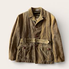 ラルフローレン レザー切替 太畝コーデュロイ ハンティングジャケット