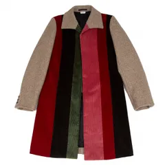 コムデギャルソン オムプリュスCOMME des GARCONS HOMME PLUS フロントコーデュロイ切替圧縮ウールコート マルチM