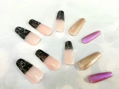 ハンドメイド   ネイルチップ10個セット    多彩