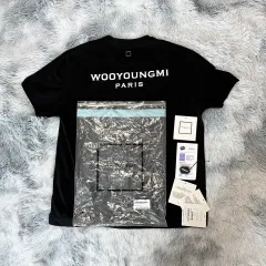 46 Size/クリームタグ ウーヨンミ(WOOYOUNGMI) バックロゴ 半袖Tシャツ