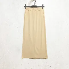 DISCOAT ディスコート スカート 総ゴム リブカット ナロースカート シーズンレス アイボリー Sサイズ ◎、〇□
