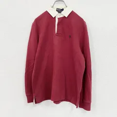 古着 used　POLO by RALPH LAUREN　ポロバイラルフローレン　ハーフボタン長袖ポロシャツ　ロンT　赤　レッド