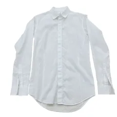 +J ユニクロ エクストラファインコットン スリムフィットシャツ ホワイト S クリーニング済み サイドラインデザイン