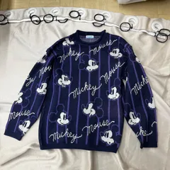 Cox Combo コックスコンボ　YNSHIMURA セーター　ミッキー　ミッキーマウス　ヴィンテージ品　ユニセックス　Lサイズ　激レア　紺　ネイビー　紫　白