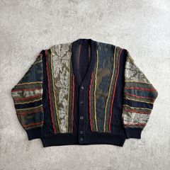 と*る様 90's COOGI 3D ニット カーディガン ウール100% - メルカリ