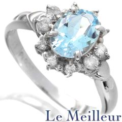 約41年前【手打ち刻印】プラチナリングアクアマリン1.74ct ジュエリー 