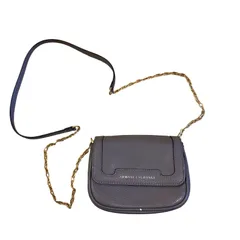   A|X ARMANI EXCHANGE（アルマーニ エクスチェンジ）フラップ式ミニショルダーバッグ シボ感 フェイクレザー エレガント ゴージャス ラグジュアリー パーティーシーン コンパクト【DD138】