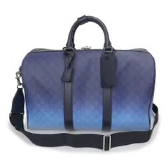 グッチ 835688 クローマ GGパターンコーティングファブリック YUZURU BLUE ブルー グラデーション 2way ショルダー ミディアム ダッフル ボストンバッグ 斜め掛け 旅行鞄 シルバー金具 GUCCI（未使用　展示品）
