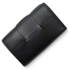 ボッテガヴェネタ 755370 マキシイントレチャート カセット カーフスキン ブラック ビジネス カードケース 名刺入れ 定期入れ パスケース レザー シルバー金具 BOTTEGA VENETA（新品・未使用品）