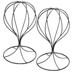 I'm so happy 帽子スタンド アイアン 卓上 ハット ウィッグ スタンド 帽子置き おしゃれ ディスプレイ 什器 (2個) 